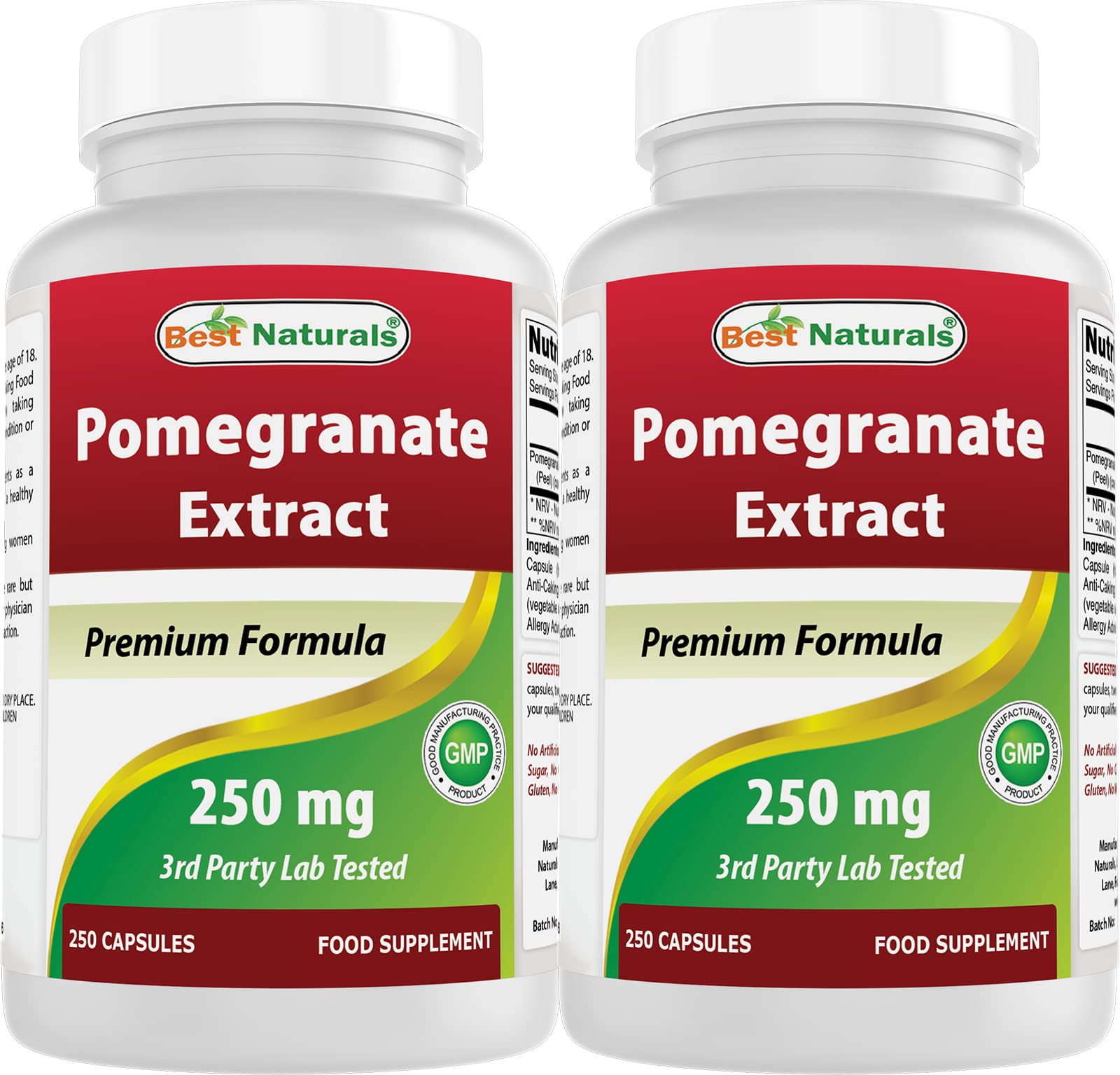 Best Naturals Pomegranate Extract 250 mg 250 Capsules (250 Count (Pack of 2))