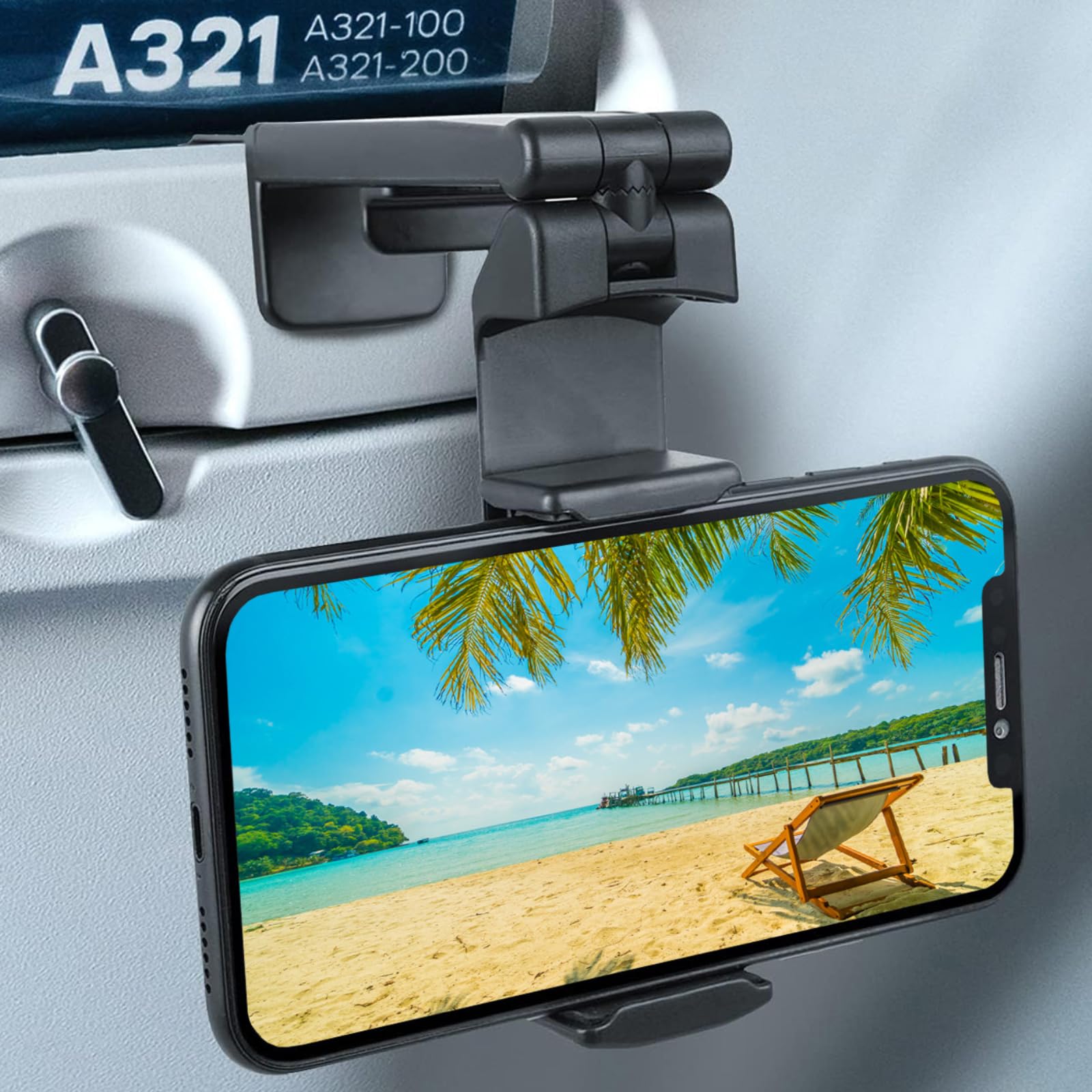 Wicked Chili 1x Airplane in Flight Phone Holder | Universal Mobile Phone Stand | Foldable Pocket Size | Multi-Directional 360° Rotation | Travel Essential for Plane, Train, Work, Video and Desk