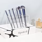 Uquelic Acrylic Pen Holder 2 Compartments Clear Desk Tidy Organizer view 7