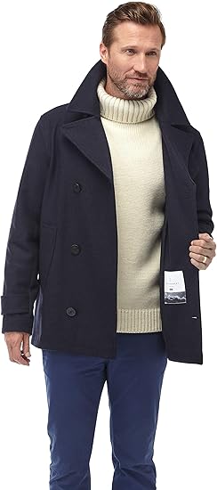 mens navy pea coat