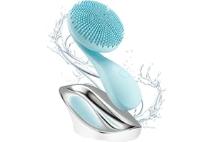 CCIGEDY 2 in 1 Facial Cleansing Brush, Rotating Magnetic Beads & Massage Cleaning Electric Face Scrubber, Waterproof and Rechargeable Exfoliating Face Scrubber Brush