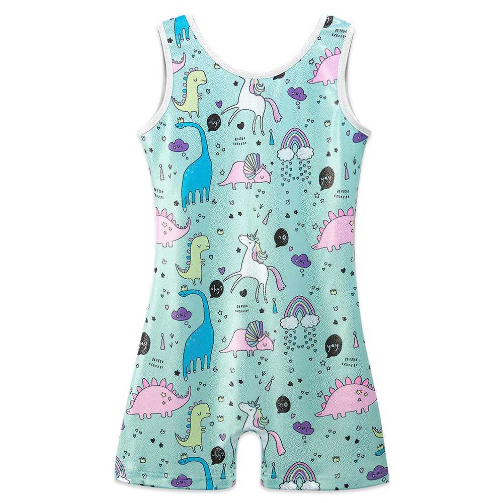 レオタード 110 4 5y Blue And Unicorn 女の子用 短いバイクタード And Dinosaur 華やかな星のレインボー柄 110 4 5y Blue ブルー Dinosaur B07ftdvlqv 体操 Unicorn ダンス用品 低価格で大人気の