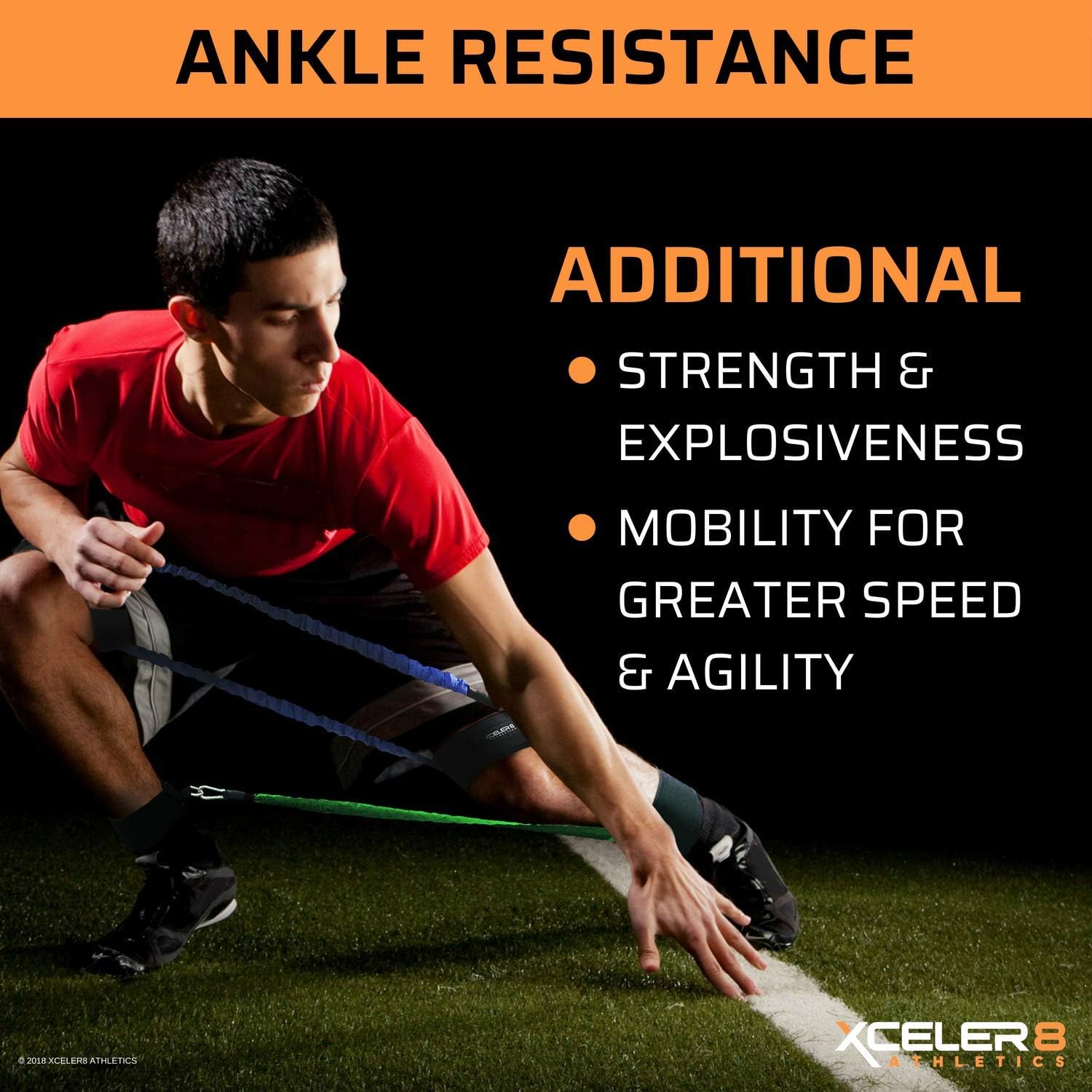XCELER8 Athletics DYNAMX Trainer Speed and Agility Training Resistance Bands for All Sports | Includes Ankle Straps | Training Videos | Fast Sprinting, Explosive, Agile, Strength, Endurance : Sports & Outdoors