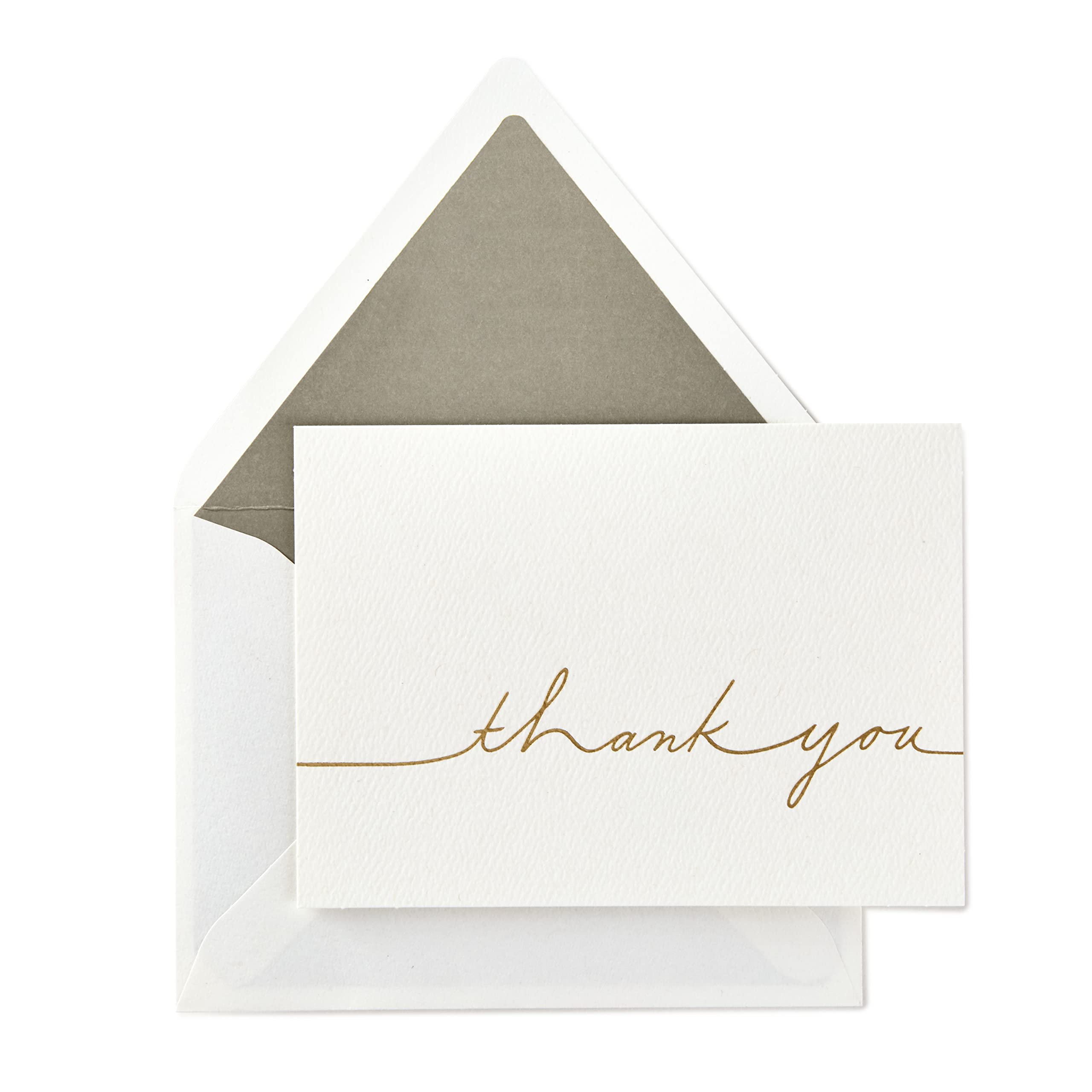 Hallmark Signature Gold Thank You Cards - Gold Writing (10 Cards with Envelopes) — image 1