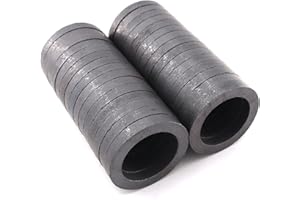 BURNUR Ferrite Ring Magnets with Holes - 1.38 Inch (35mm) Round Disc Donut Magnets for Refrigerator Fridge, Science Projects, Crafts, Around The Office (Pack of 30)