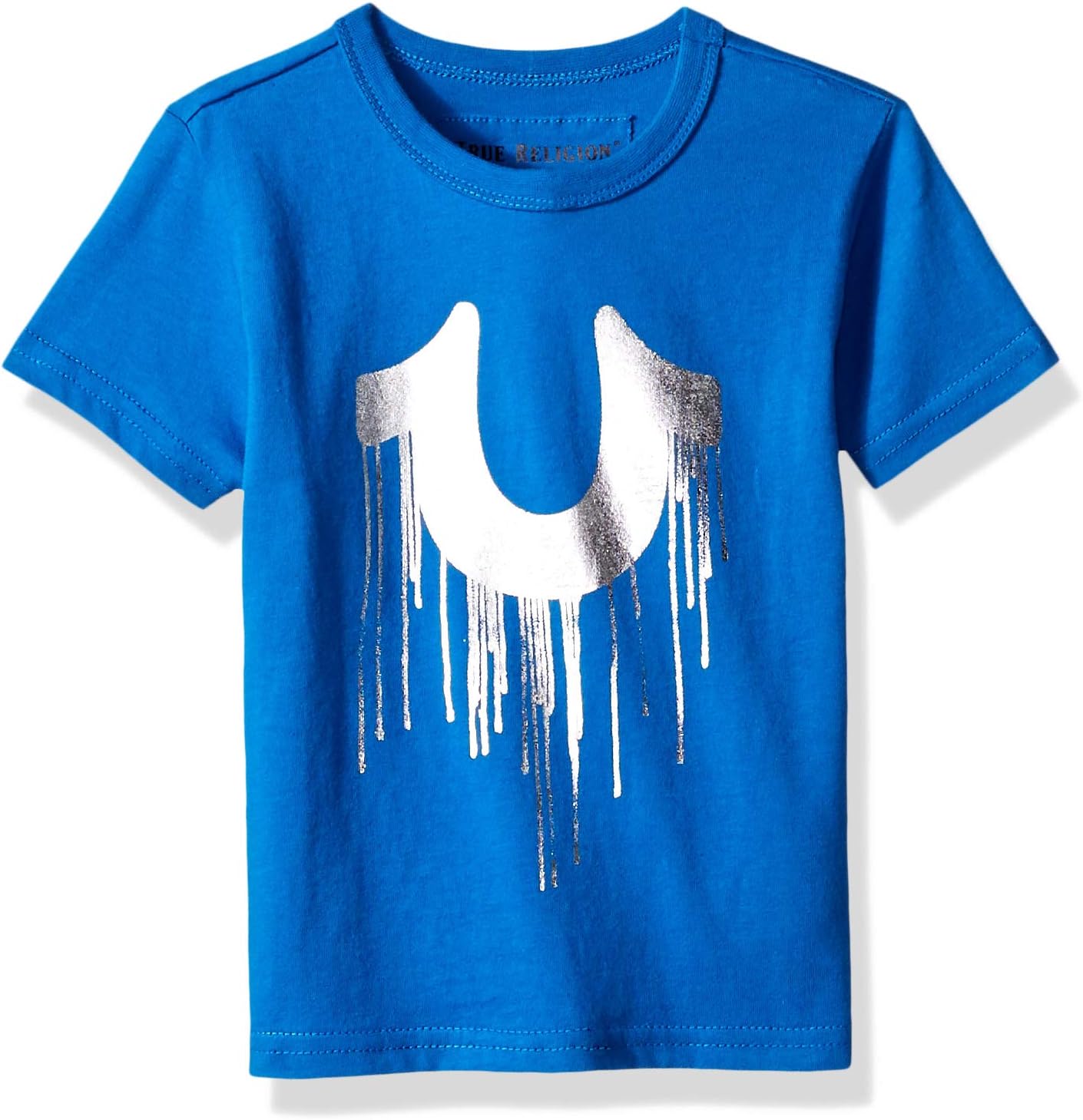 True Religion Playera de Manga Corta para bebé, Goteo HS Royal Azul