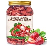 5.47oz Freeze Dried Strawberries Sliced - Crispy Natural Frozen Strawberry Fruit Snack for Baking, Yogurt & Kids Treats - Vegan, Preservative Free, Resealable Jar