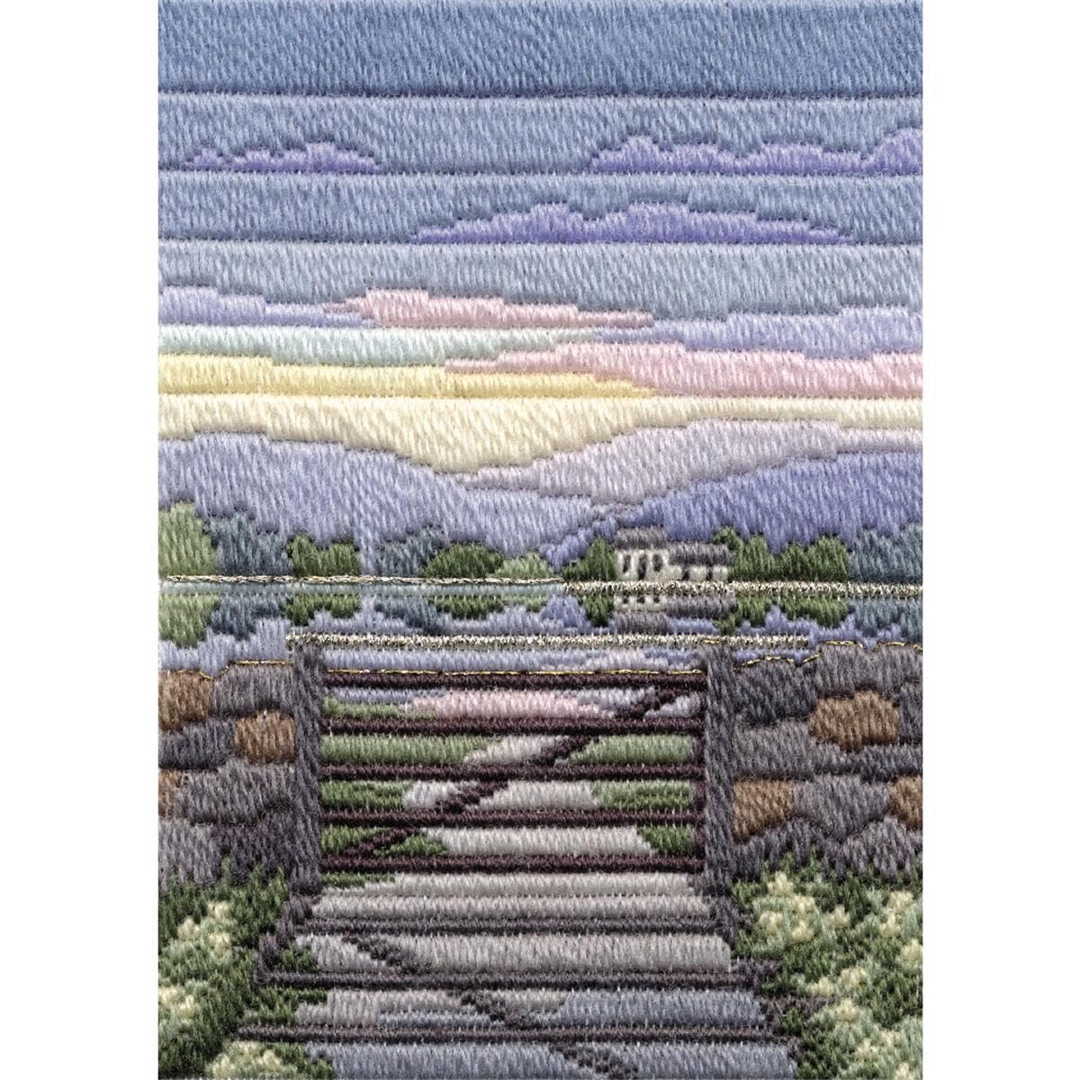 Derwentwater Designs Cross Stitch Kit - Seasons in Longstitch - Spring Evening - 6¾" x 9½" - Adult - Unisex - Traditional - Metallic Thread - Not Foldable