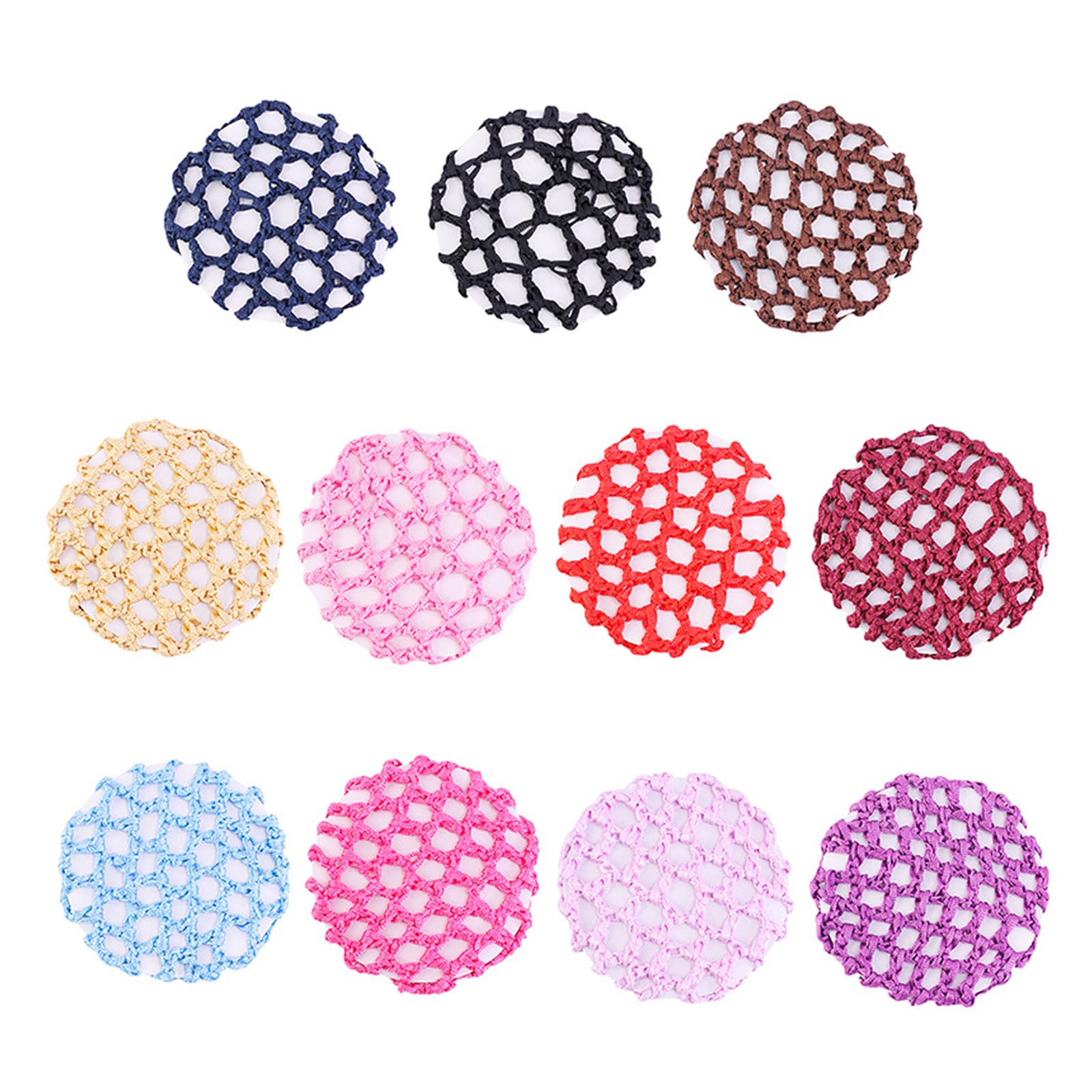 11Pcs Pearl Net Mesh Bun Cover Hair Furling Pompoms Bun Cover Crochet Snood Hair Net Bun Cover Snood Hair Net for Dance Skating Chic Crochet