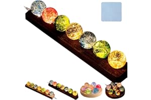 IZIVE Core Memories Lamp, Inside Out Lamp, Inside Out Memory Ball, with Wooden Led Light Base Crystal Quartz Ball, for Meditation (Rectangular sapele Base)