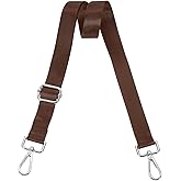 uxcell Wide Shoulder Strap, 2.5cm Adjustable Purse Strap Replacement Crossbody Strap for Shoulder Bag Handbag, Dark Brown, Silver Pull Core Buckle