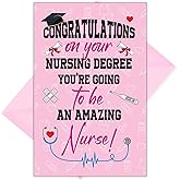 Nursing Degree Graduation Congratulations Greeting Card – Honor The Grad In Your Life With A Heartfelt Message - Pink