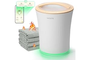 Lagute Towel Warmer for Bathroom, Towel Warmers Bucket with WiFi Control and Time Appointment, Warning Alarm RGB Light
