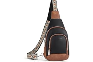 BOSTANTEN Sling Bag for Women Leather Crossbody Bag Vintage Cross Body Purse for Travel with Guitar Strap, Bohemian Style