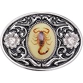 HUABOLA CALYN Belt Buckle for Men- Unique Luminous Stone Native American White 3D Scorpion Animal Belt Buckle for Women