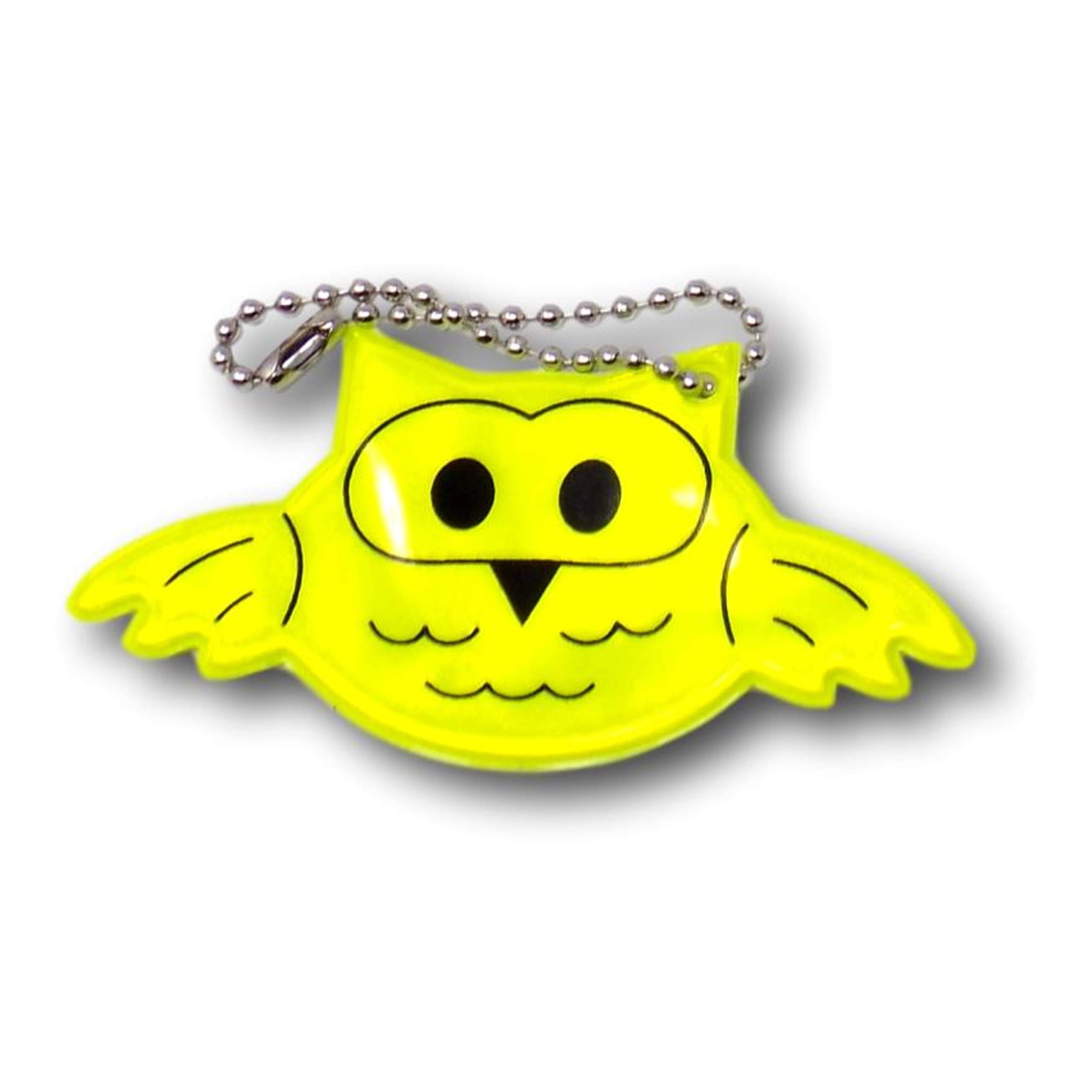 Minder Hi-Visibility Road Safety Coat Kid School Bag Backpack Chain Keyring Tags - 10 Designs Available (Owl)