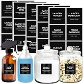 HVSWLY Minimalist Laundry Room Labels，30 Matte Waterproof Labels for Jars Spray Bottles and Detergent Dispensers, Preprinted 