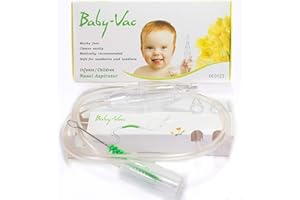 BABY-VAC Clinically Tested Baby Nasal Aspirator - Vacuum-Powered Nose Sucker with Suction Head & Cleaning Brush for Safe and Gentle Relief