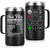 Lifecapido Pilot Gifts for Men, Best Pilot 20oz Insulated Coffee Mug, Christmas Gift, Aviation Gifts for Pilots, Christmas Ideas Present for Aviator, Pilots