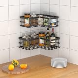 Yazoni Conner Shower Caddy 4-Pack Adhesive Stainless Steel Wall Shelf Black view 8