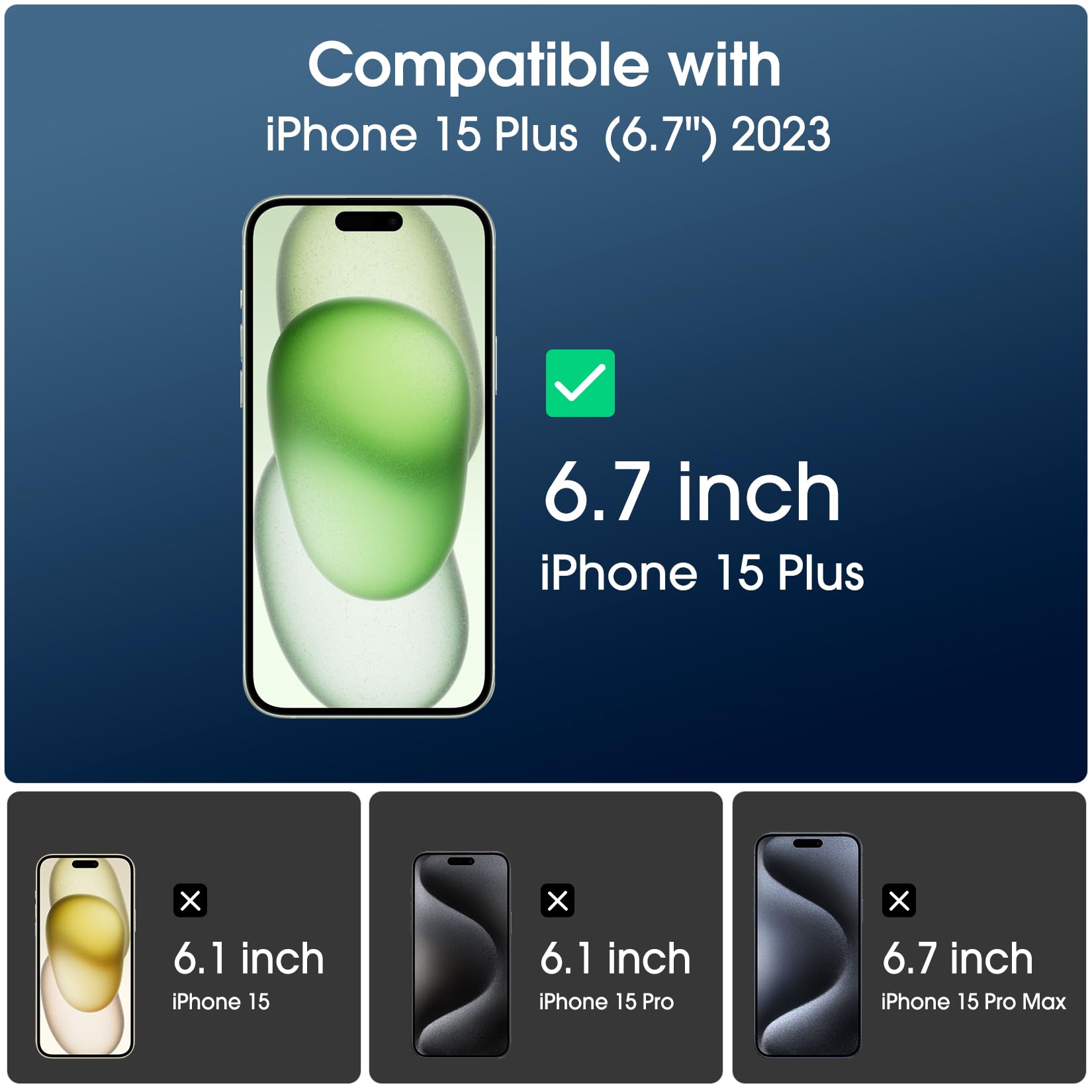amFilm OneTouch 2+2 Pack for iPhone 15 Plus 6.7