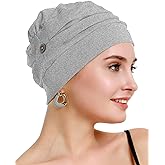 osvyo Cotton Chemo Turbans for Women Cancer Hairloss hat - Cotton Lightweight Headwear Sealed Packaging