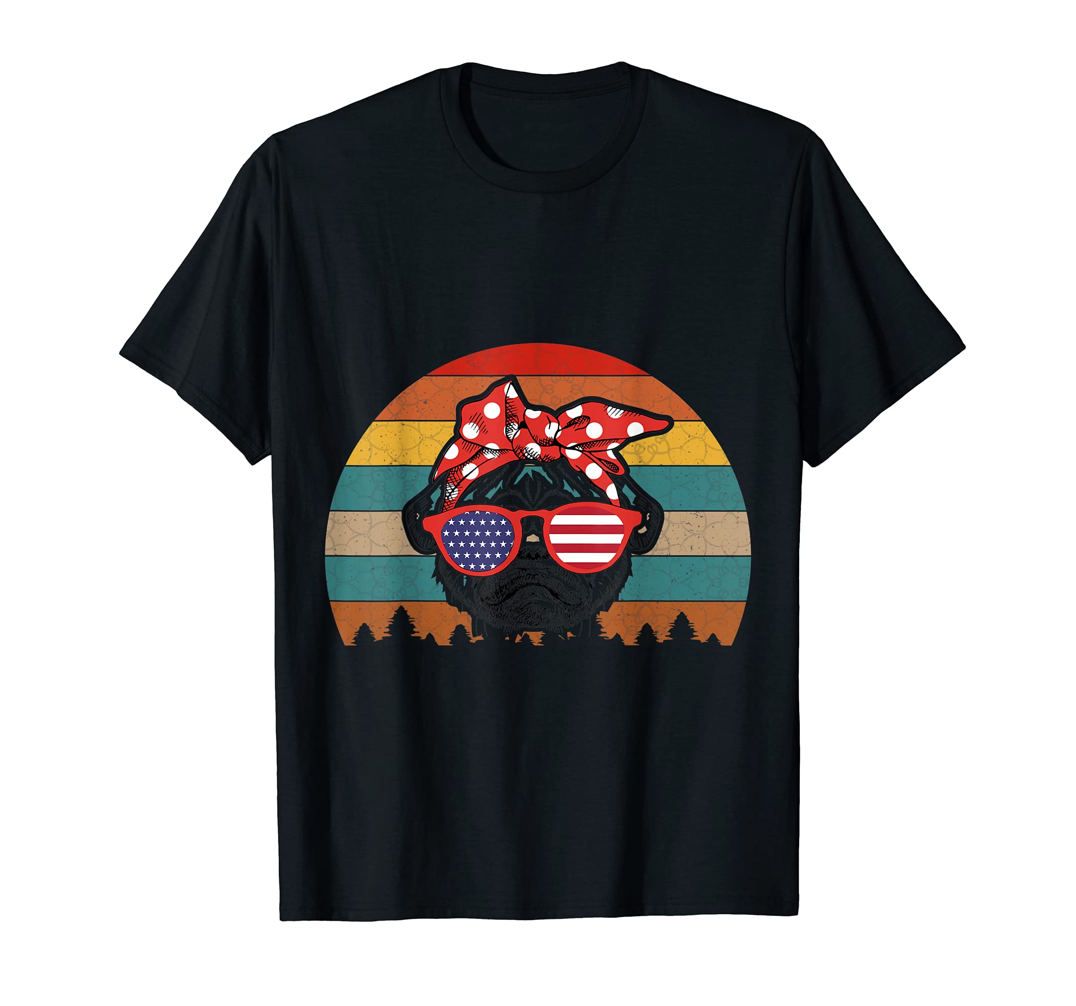 Bandana Dog July 4th of July USA US Flag T-Shirt