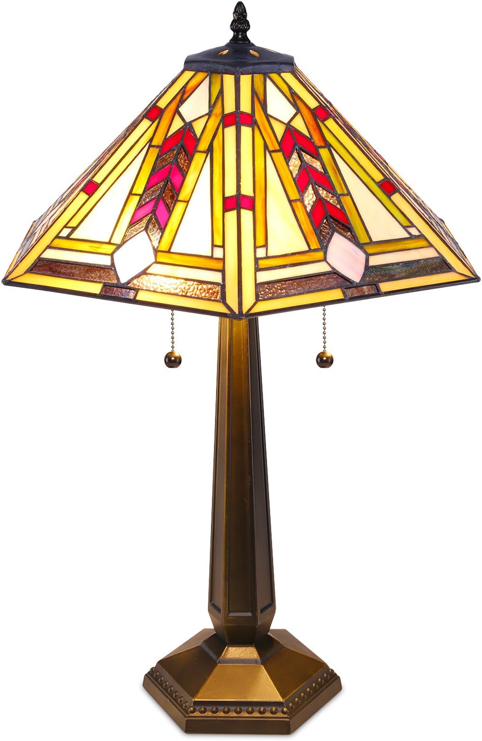 1908 Studios Tiffany Geo Hex Mission Table Lamp