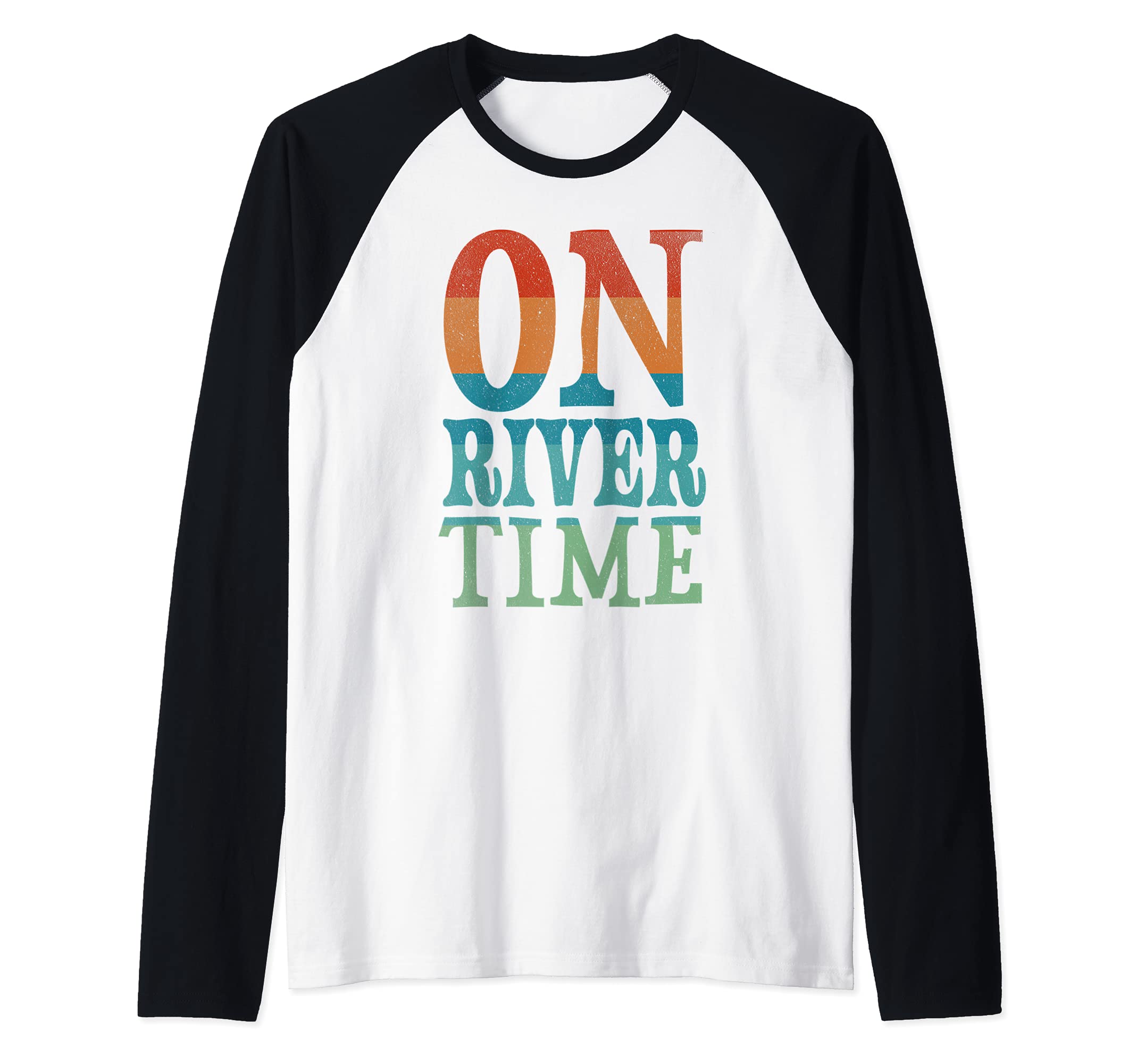 River Sports, Kayaking, Canoeing, On River Time, Cute Summer Raglan Baseball Tee