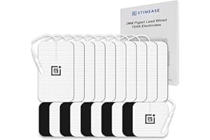 Stimease 20 Packs TENS Unit Electrode Pads Upgraded Self-Adhesive Tens Unit Replacement Pads Electrode Patches for Electrotherapy, Compatible with AUVON, TENS 7000, Nicwell Care Tens (2mm Connector)