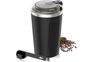 ROLWAY Coffee Grinder Electric, Espresso Coffee Bean Spices Grinder, Coffee Blade Grinders, One Touch Portable Grinder, for Coffee Bean, Spices, Herbs, Nuts, Grains, Black