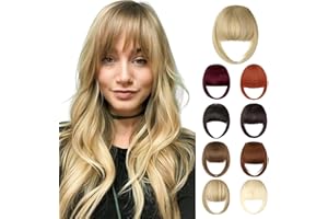 Fanguilar Bangs Hair Clip in Bangs Hair Extensions Hair French Bangs Hair Clip on Bangs Hair Fake Bangs Clip in With Temples Hairpieces for Women Natural for Daily Wear