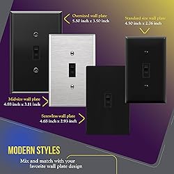 ENERLITES Toggle Light Wall Plate Bundle, Single