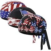 Yafacuha Do Rags Skull Caps for Men Breathable Moisture Wicking Pirate Hat Helmet Liner Running Cotton Hat for Women Multi