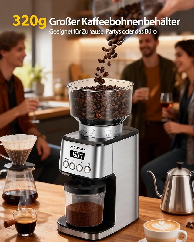 Elektrisch Kaffeemühle für Siebträger, mit 52 Mahleinstellungen
