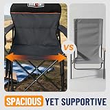 OVERMONT 150kg Folding Camping Chair with Cup Holder High Back Garden Chair view 7