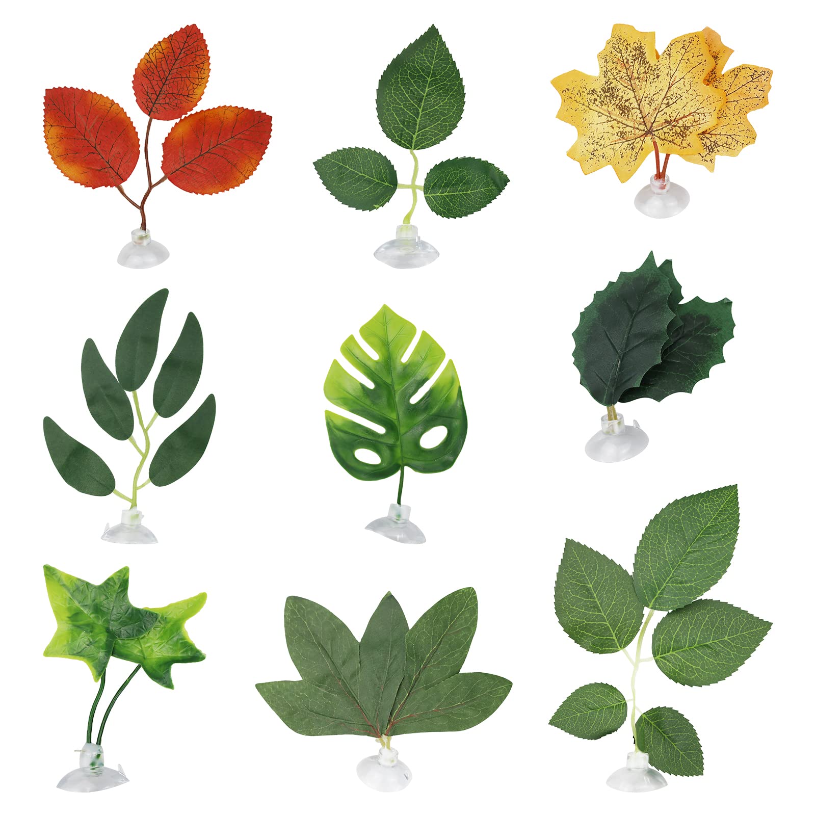 LAMXD 9 Pieces Betta Bed Leaf Hammock Pad Betta Fish Leaf Pad Betta Fish Hammock Betta Fish Accessories Plant Tank Decorations for Lightweight and Realistic Resting Simulating The Habitat