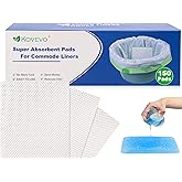 150 Pcs Commode Absorbent Pads for Bedside Toilet Chair Bucket, Commode Liners Pads, Disposable Bedside Commode Pads with Absorbent Gel, Portable Toilet Pads for Medical Care