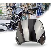HARPUOU Universal Motorcycle Windshield Wind Deflector Windscreen | Front Flyscreen With Mount For Motorbike 5"-7" LED Headlight