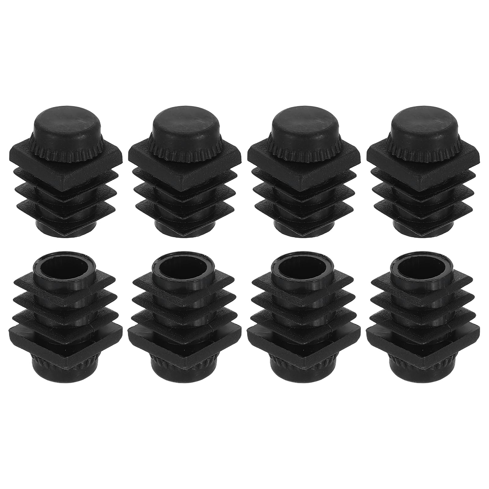 Photo 1 of uxcell 8 Set Leveling Feet, M6x19mm Plastic Adjustable Furniture Leg Leveling Round Threaded Insert Screw-in Glide Levelers for Table Chair Furniture, Black