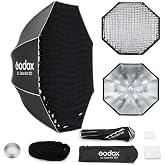 Godox Softbox UL-Octa120 47.2in Octagonal Softbox with Bowens Mount | Quick-Release Umbrella Design with Grid and Deflector, Creates Soft Even Lighting for Professional Video and Studio Productio