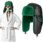 12ft Skeleton Christmas Trapper Hat, Giant Skeleton Hat Costume Accessories | Winter 12ft Skeleton Outfits Accessories, Large Skull Trapper Hat with Buckle for Christmas Party Outdoor Yard Decoration