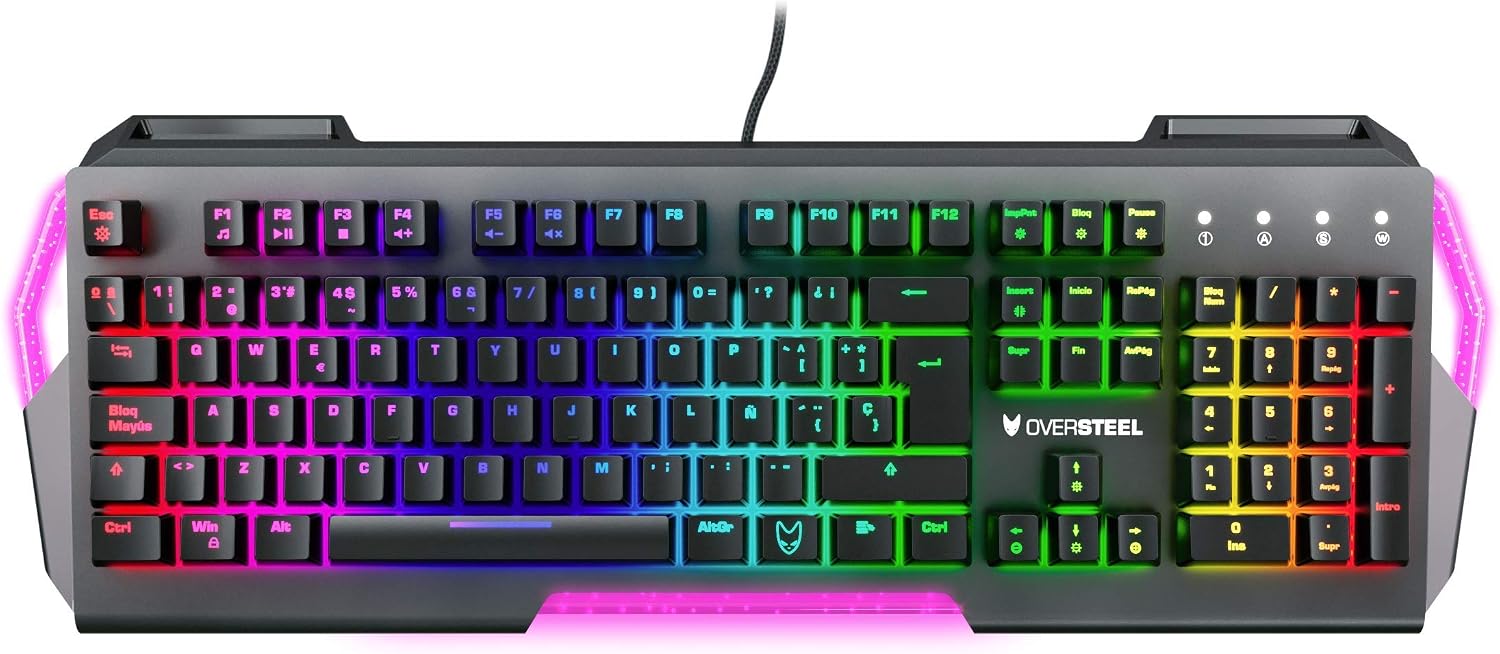 Oversteel IRON Mechanical Gaming Keyboard, RGB, Red Switch, German Layout, Schwarz, Standard - Image 3