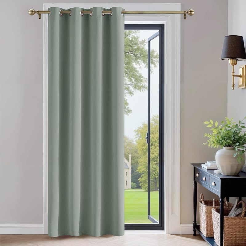 PONY DANCE Sage Green Window Blackout Curtain 52x95 Panel Eyelet