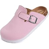 Torotto Kids Suede Clogs Cork Footbed Toddler Slippers with Arch Support & Adjustable Straps for Boys Girls Indoor & Outdoor