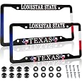 Texas License Plate Frame American Lonestar State Metal License Plate Cover Front Plates Frames Car Tag Frame for Women Men U