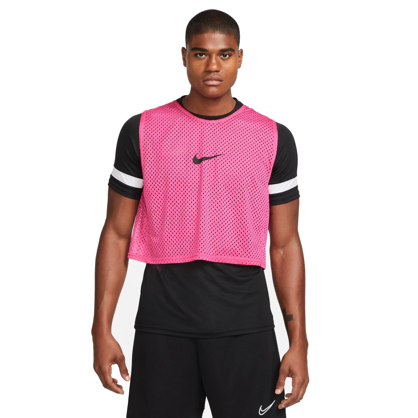 NIKE DV7425-616 U NK DF PARK20BIB T-shirt Unisex VIVID PINK/BLACK Size L