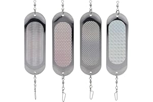 lasuroa 4pcs Trolling Flashers, Reflective Spinnerbait Fishing Lures 360° Rotatable Salmon Trolling Flashers Must-Have Trout Flasher for Fishing Enthusiasts Supplies
