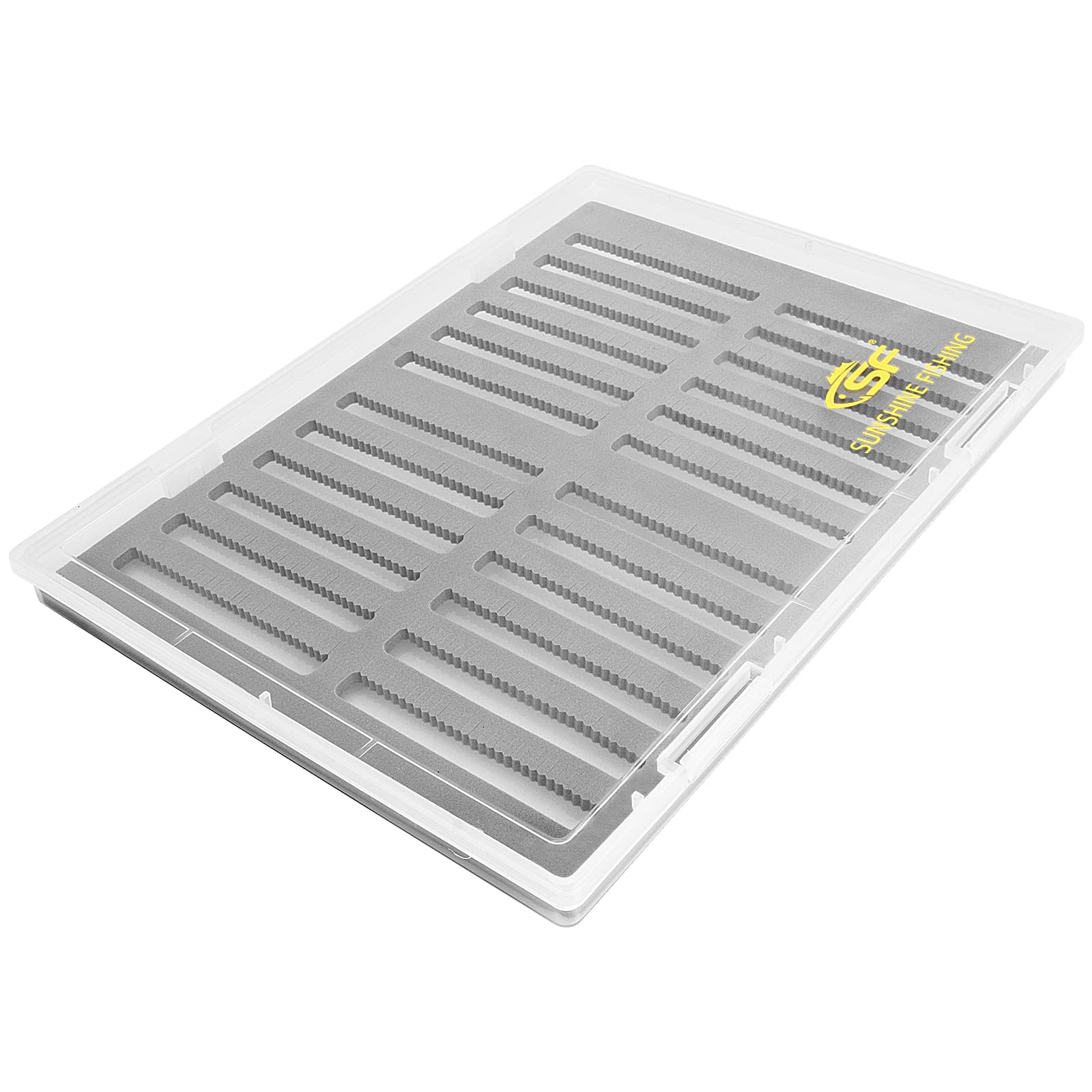 SF Collection Fly Boxes Clear Fly Fishing Box A4 Extra Large Capacity Slit Foam Fishing Competition Hook Tackle Boxes