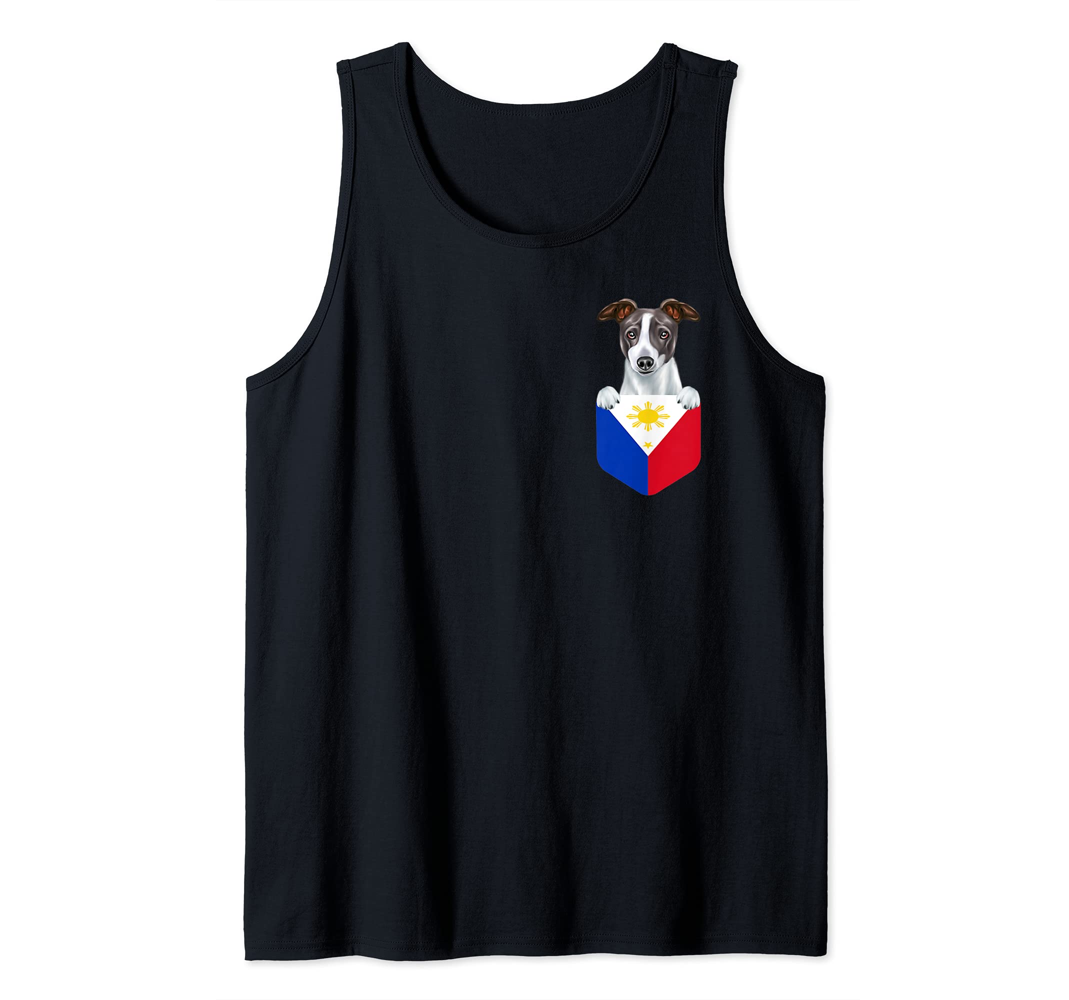 Philippines Flag Italian Greyhound Dog In Pocket Tank Top